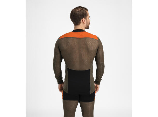 Aclima WN Hybrid Crew Neck M JB/Tarmac/Gold Flame - Bilde 2