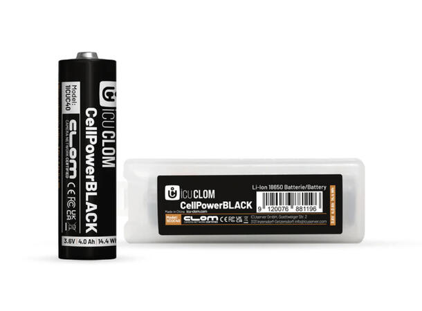 ICU 18650 batteri 4000mAh Svart