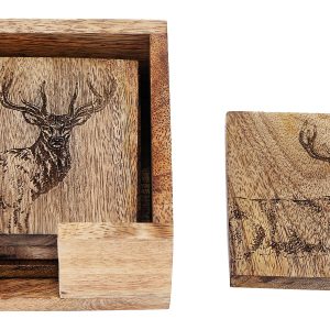 Bordbrikker Tre Hjortemotiv 4stk. i boks