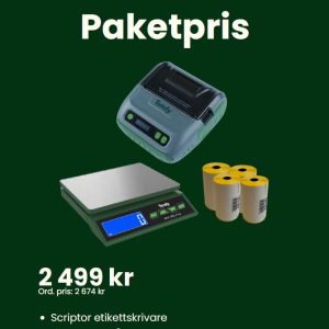 Tendy pakke - Vekt, Printer og 4pk etiketer